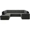 Bestmobilier Canapé panoramique 7 places en Velours Gris