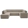 Bestmobilier Canapé panoramique 7 places en Velours Beige