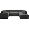 Bestmobilier Canapé panoramique 7 places en Velours Gris