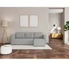 BESTMOBILIER Canapé d'angle réversible convertible 4 places en velours côtelé gris