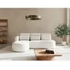 Canapé d'angle convertible 4 places en tissu texturé beige