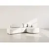 Canapé d'angle droit convertible 4 places en velours texturé beige