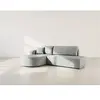 Canapé d'angle gauche convertible 4 places en velours texturé gris