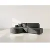 Canapé d'angle gauche convertible 4 places en velours texturé gris