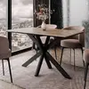 Best Mobilier Tom - table à manger - plateau effet bois - pieds en mét...