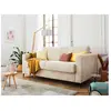 LISA DESIGN Canapé droit convertible 3 places en velours côtelé beige