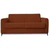 Best Mobilier Canapé droit convertible 3 places en velours côtelé terracotta