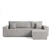 BESTMOBILIER Cezanne - canapé d'angle réversible - 4 places - convertible avec coffre - en velours côtelé - Gris clair