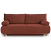 BESTMOBILIER Canapé droit convertible 3 places en velours côtelé terracotta