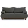 BESTMOBILIER Canapé droit convertible 3 places en velours côtelé gris foncé