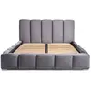 BESTMOBILIER Torreon - lit coffre - 140x200 - sommier inclus - en velours - gris foncé