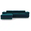 BESTMOBILIER Pablo - canapé d'angle gauche - 6 places - convertible avec coffre et têtières réglables - en velours