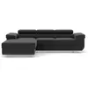 BESTMOBILIER Pablo - canapé d'angle gauche - 6 places - convertible avec coffre et têtières réglables - en velours
