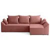 BESTMOBILIER Canapé d'angle réversible convertible 4 places en velours côtelé rose