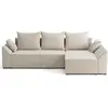 BESTMOBILIER Canapé d'angle réversible convertible 4 places en velours côtelé beige