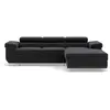 BESTMOBILIER Pablo - canapé d'angle droit - 6 places - convertible avec coffre et têtières réglables - en velours