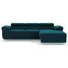 BESTMOBILIER Canapé d'angle droit convertible 6 places en velours bleu canard