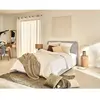 BESTMOBILIER Goyave - lit coffre - 160x200 - en tissu - sommier inclus - Gris