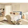 BESTMOBILIER Goyave - lit coffre - 140x190 - en tissu - sommier inclus - Bleu
