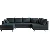 LISA DESIGN Canapé d'angle droit convertible 7 places en velours côtelé bleu nuit