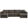 BESTMOBILIER Topaze - Canapé panoramique en U - 7 places - Velours côtelé