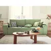 BESTMOBILIER Canapé 3 places convertible Dellia en velours côtelé avec coffre - style contemporain - Vert sauge