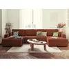 BESTMOBILIER Dellia - canapé panoramique en u - 7 places - convertible - avec coffre - en velours côtelé