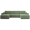 BESTMOBILIER Dellia - canapé panoramique en U - 7 places - convertible - avec coffre - en velours côtelé