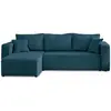 BESTMOBILIER Canapé d'angle réversible convertible 4 places en velours côtelé bleu