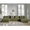 LISA DESIGN Stella - canapé panoramique en U - 7 places - en velours côtelé - Vert