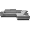 BESTMOBILIER Canapé d'angle droit convertible 5 places en velours côtelé gris clair