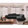 BESTMOBILIER Canapé d'angle droit convertible 5 places en velours côtelé gris foncé