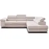 BESTMOBILIER Canapé d'angle droit convertible 5 places en velours côtelé beige
