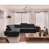 BESTMOBILIER Canapé d'angle gauche convertible 5 places en velours côtelé gris