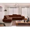 BESTMOBILIER Canapé d'angle gauche convertible 5 places en velours côtelé