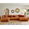 LISA DESIGN Onyx - canapé panoramique d'angle gauche 7 places - en tissu - rouille