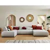 LISA DESIGN Onyx - canapé panoramique d'angle gauche 7 places - en tissu - gris clair