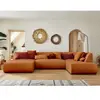 LISA DESIGN Onyx - canapé panoramique d'angle droit 7 places - en tissu - Rouille