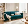 LISA DESIGN Brooke - canapé 3 places - convertible - en velours - Bleu canard