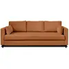 LISA DESIGN Anna - canapé droit 3 places convertible avec poche en velours - Rouille