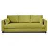 LISA DESIGN Anna - canapé droit 3 places convertible avec poche en velours - Vert Olive
