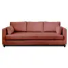 LISA DESIGN Anna - canapé droit 3 places convertible avec poche en velours - Rose