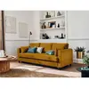LISA DESIGN Anna - canapé droit 3 places convertible avec poche en velours - Jaune