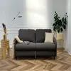 BESTMOBILIER Cosmos - canapé 3 places convertible - couchage quotidien matelas 11 cm - en tissu - Gris Anthracite