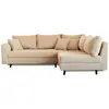 LISA DESIGN Canapé d'angle droit Rune - 4 places - Velours côtelé - Beige