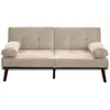BESTMOBILIER Philae - canapé convertible clic-clac 2 places - velours côtelé - Beige