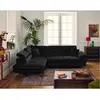 BESTMOBILIER Canapé d'angle gauche convertible 5 places en velours noir