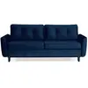 Best Mobilier Canapé droit convertible 3 places en velours bleu nuit