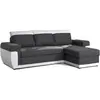 BESTMOBILIER Milan - canapé d'angle réversible - 4 places - convertible avec coffre - en simili et tissu