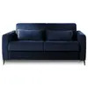 LISA DESIGN Owen - canapé 3 places convertible - couchage quotidien - matelas 12 cm - en velours - Bleu nuit